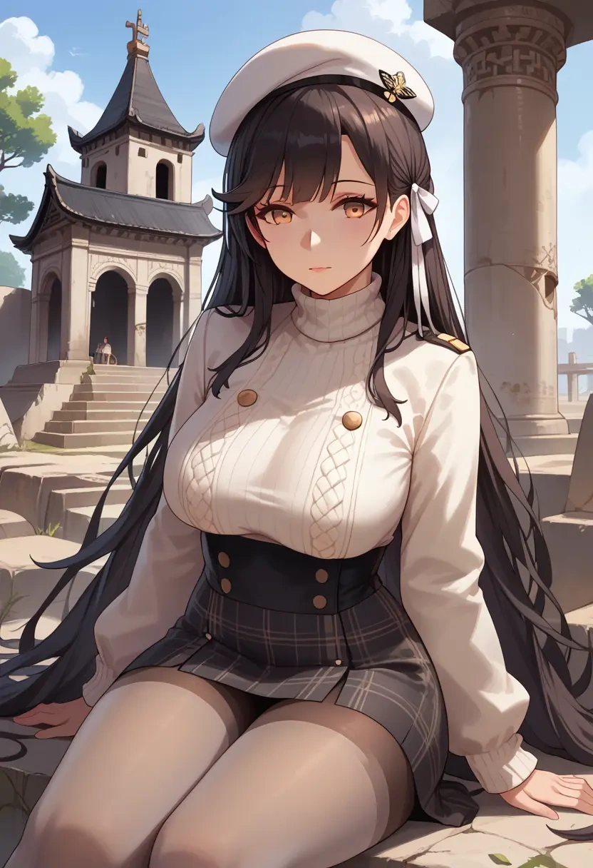 azur_lane,atago_(azur_lane),winter,student uniform,pea coat  - 