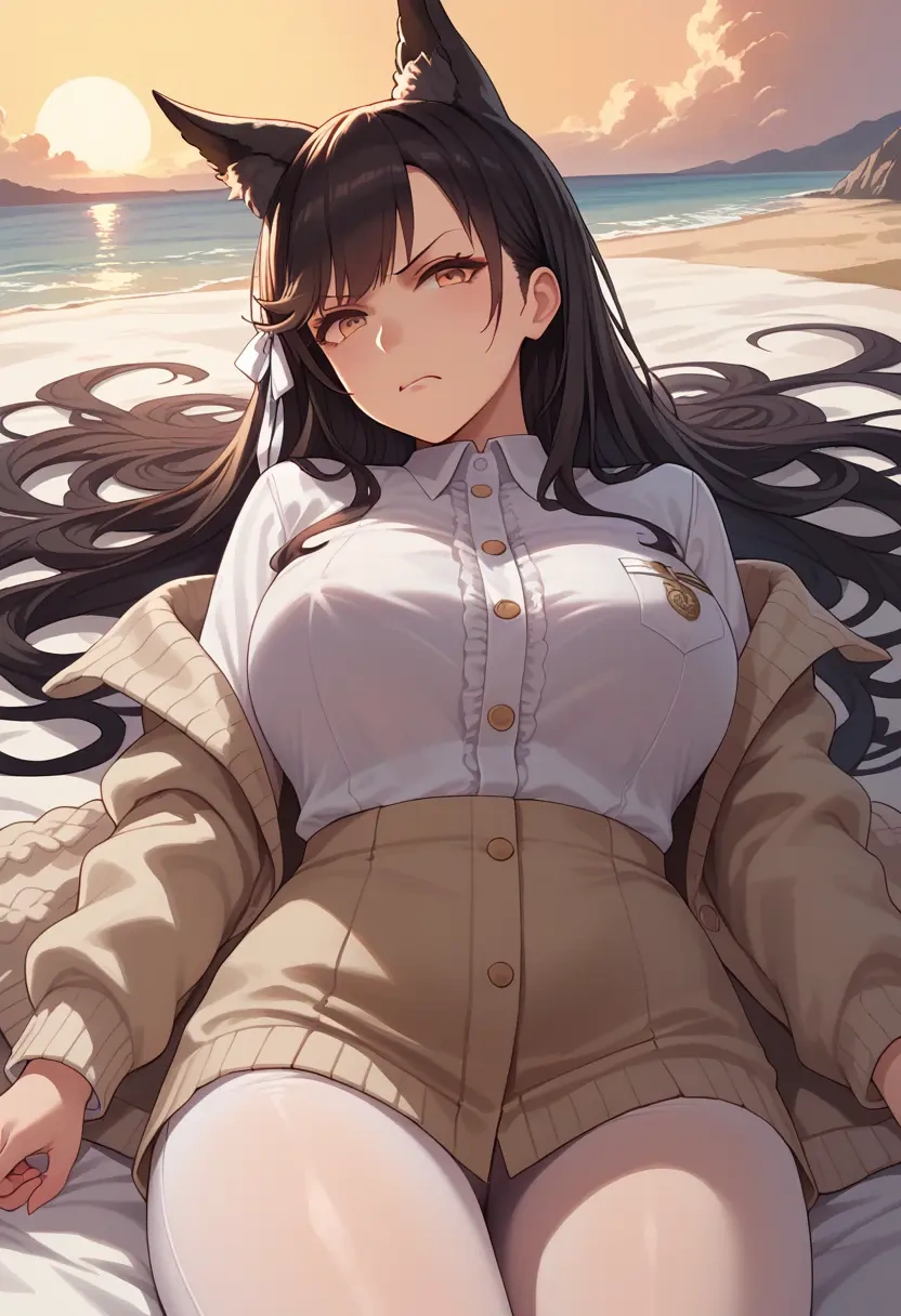 azur_lane,atago_(azur_lane),cardigan,oversized,wide-leg pants  - 