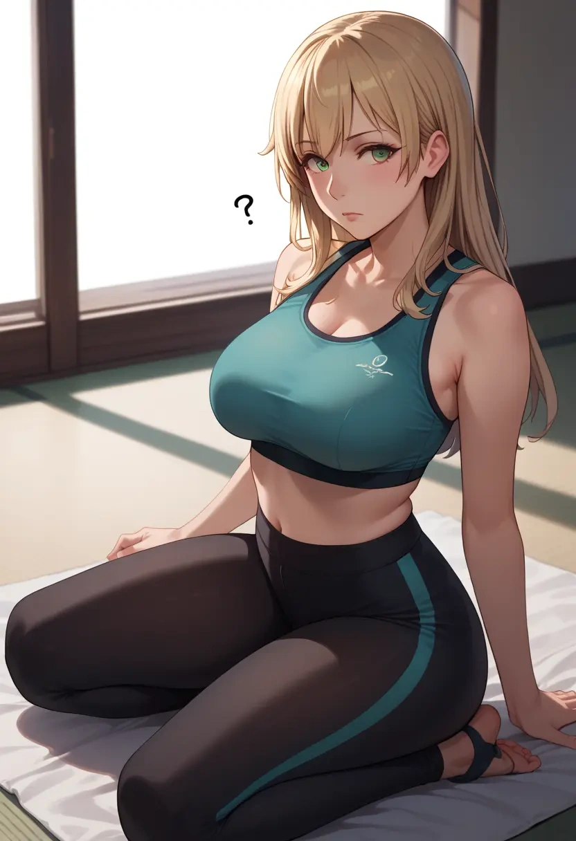 kantai_collection,atago_(kancolle),yoga shorts, bra  - 