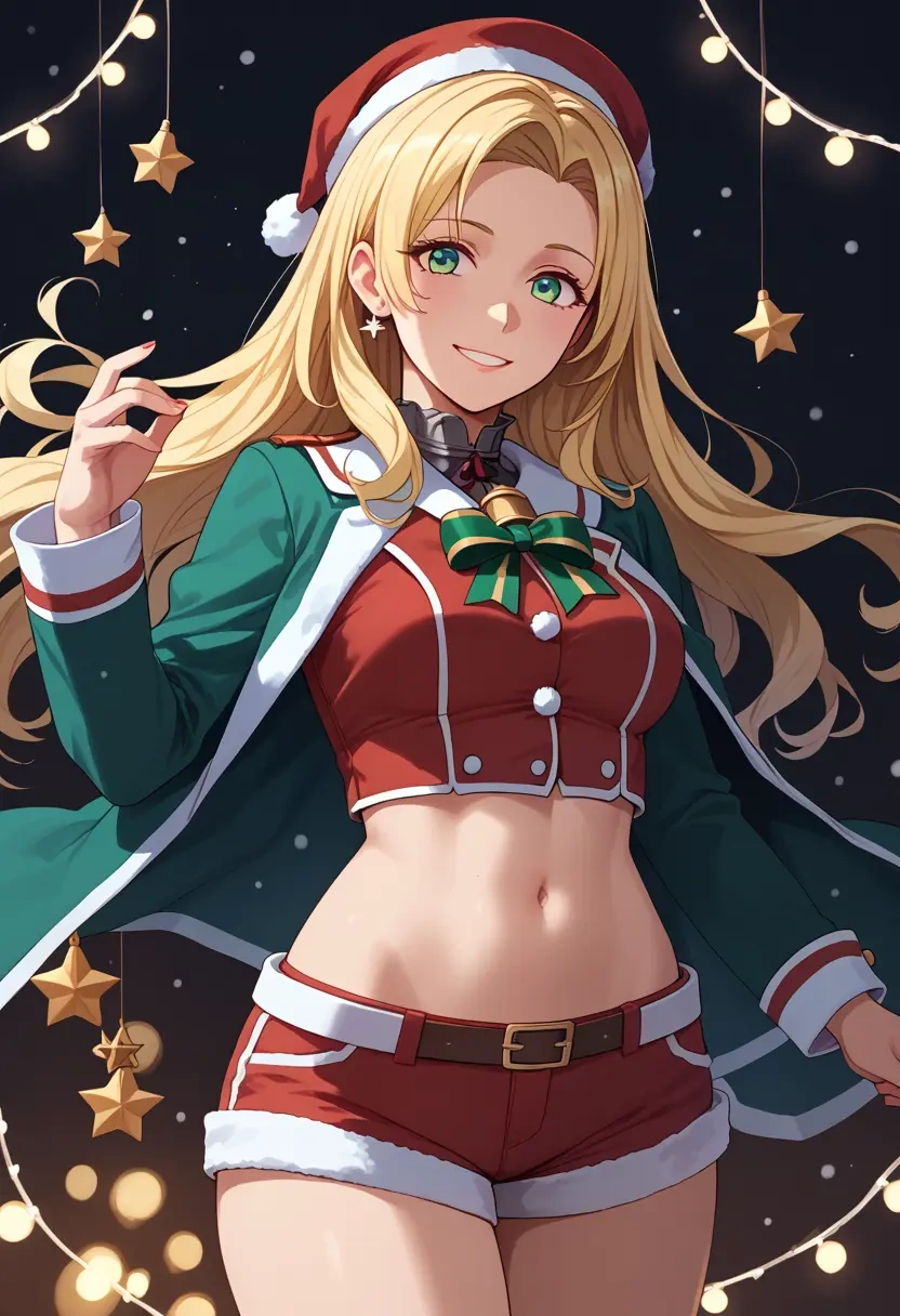 kantai_collection,atago_(kancolle),Christmas,red velvet shorts  - 