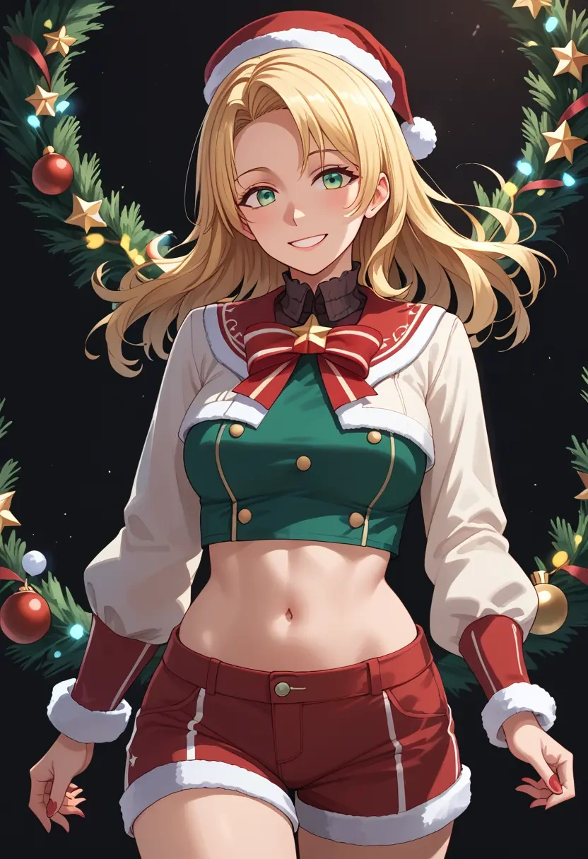 kantai_collection,atago_(kancolle),Christmas,red velvet shorts  - 