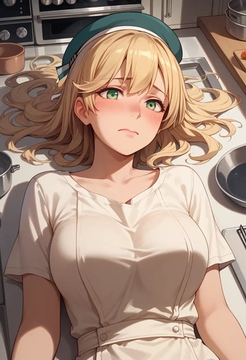 kantai_collection,atago_(kancolle),graphic tee,dolphin shorts  - AI generated anime art