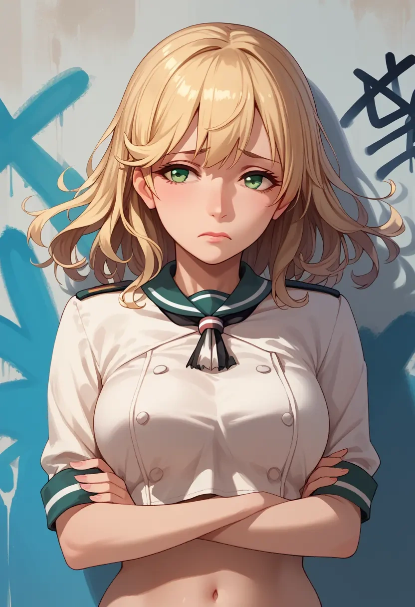 kantai_collection,atago_(kancolle),cropped graffiti sweatshirt,dolphin shorts  - 