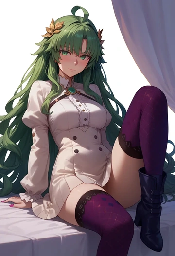 fate_(series),atalanta_(fate),shirt dress,belted,stockings  - AI generated anime art