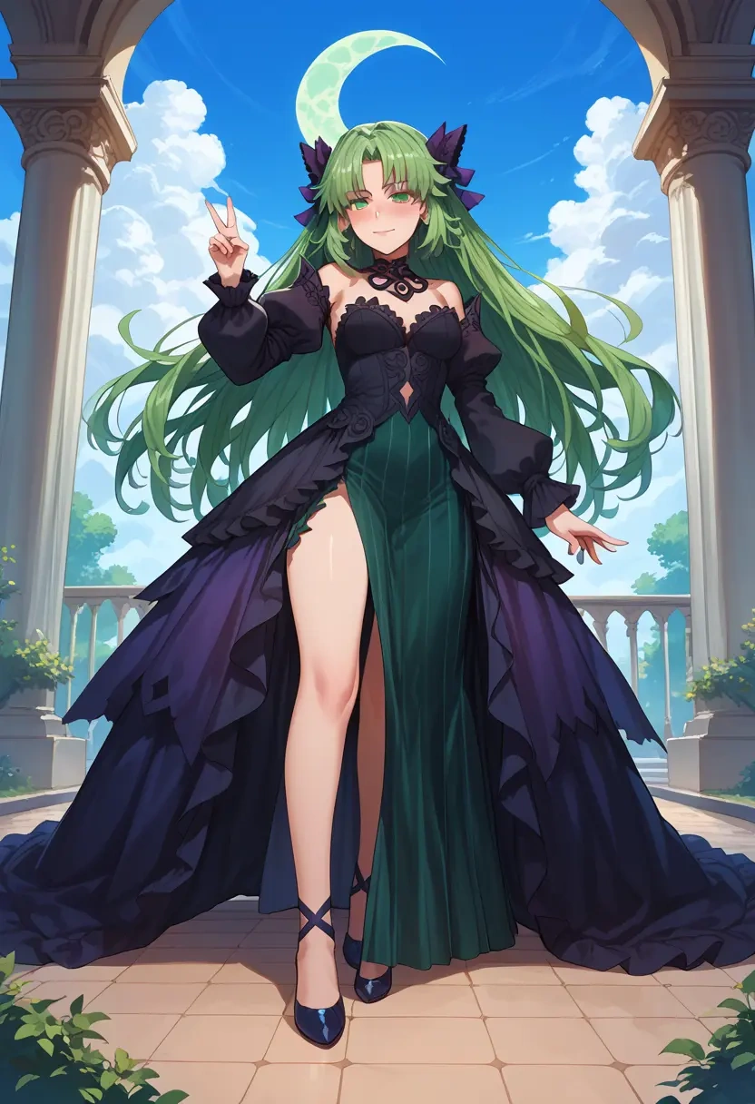 fate_(series),atalanta_(fate),gothic priestess gown,high slit,embroidered veil  - 