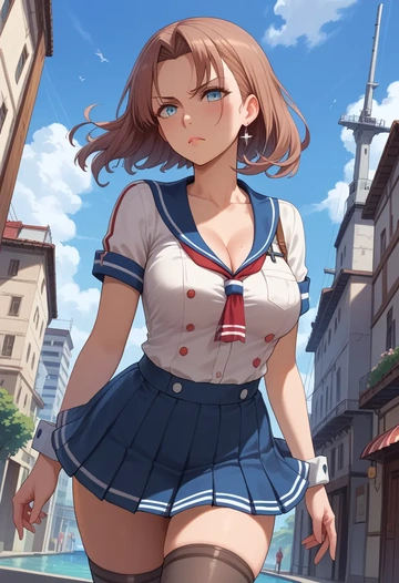 kantai_collection,atlanta_(kancolle),mini skirt,stockings  - AI generated anime art