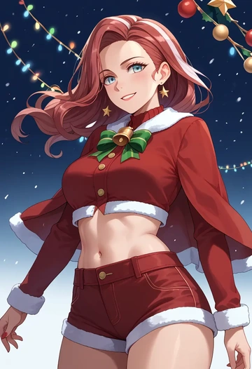 kantai_collection,atlanta_(kancolle),Christmas,red velvet shorts  - AI generated anime art