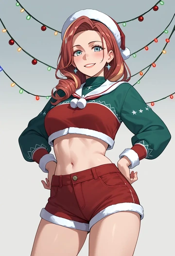 kantai_collection,atlanta_(kancolle),Christmas,red velvet shorts  - AI generated anime art