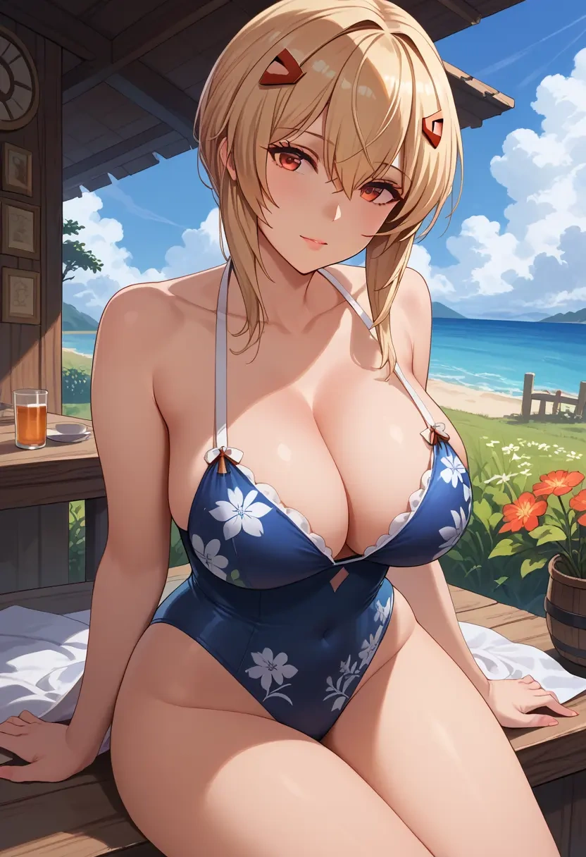 azur_lane,ayanami_(azur_lane),swimsuit,floral print  - 