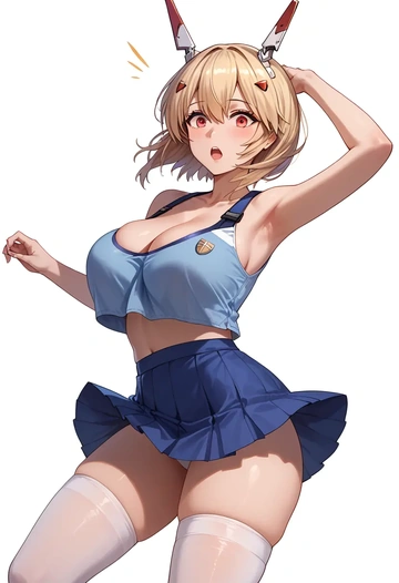 azur_lane,ayanami_(azur_lane),mini skirt,stockings  - AI generated anime art