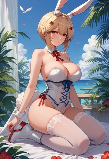 azur_lane,ayanami_(azur_lane),bunny girl  - AI generated anime art