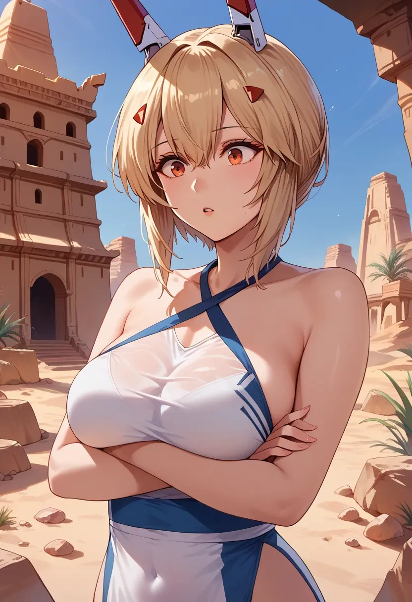 azur_lane,ayanami_(azur_lane),halter top,track pants  - 