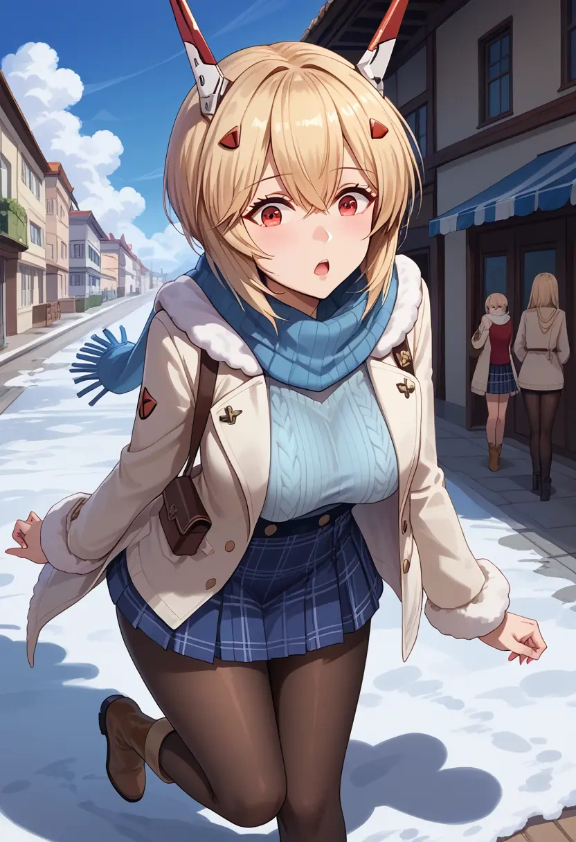 azur_lane,ayanami_(azur_lane),winter,student uniform,down jacket  - 