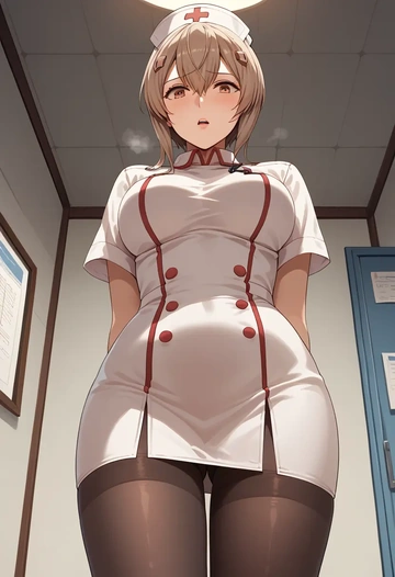 kantai_collection,ayanami_(kancolle),nurse pantyhose,mini skirt, sexy  - AI generated anime art