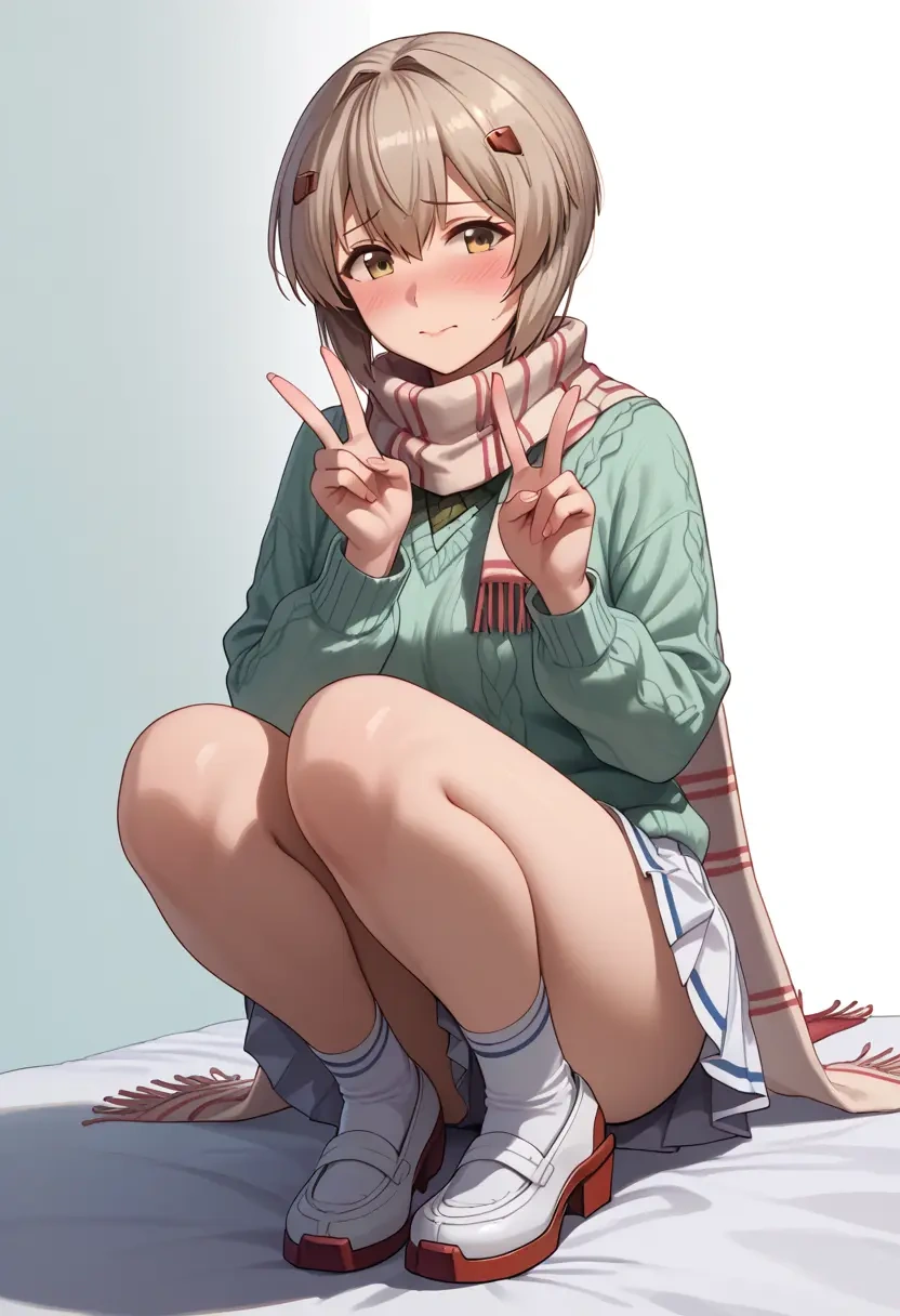 kantai_collection,ayanami_(kancolle),spring,student uniform,knit sweater  - 