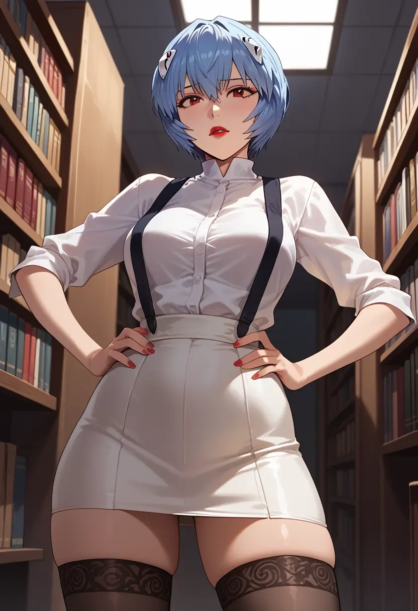 neon_genesis_evangelion,ayanami_rei,secretary,stockings  - 