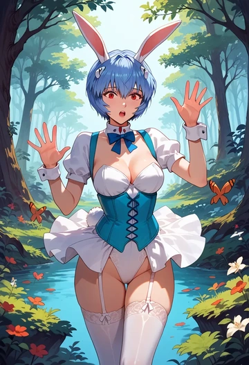 neon_genesis_evangelion,ayanami_rei,bunny girl  - AI generated anime art