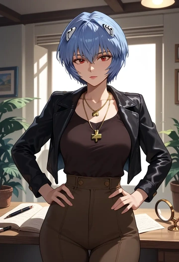 neon_genesis_evangelion,ayanami_rei,detective  - AI generated anime art