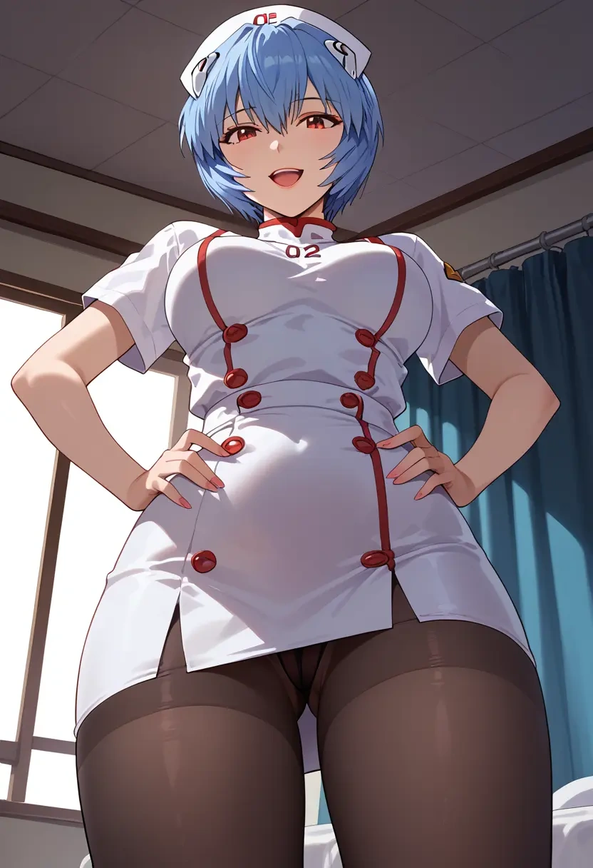 neon_genesis_evangelion,ayanami_rei,nurse pantyhose,mini skirt, sexy  - 