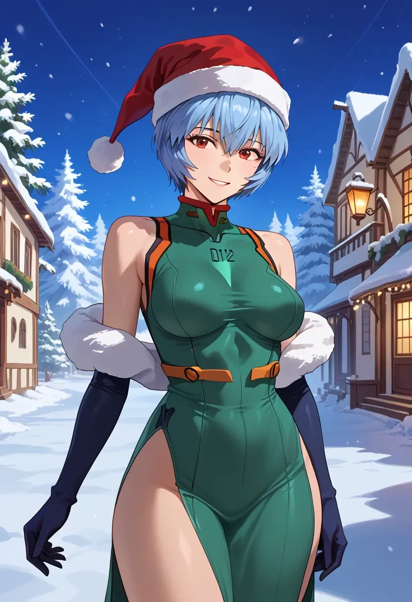 neon_genesis_evangelion,ayanami_rei,Christmas,dress  - 