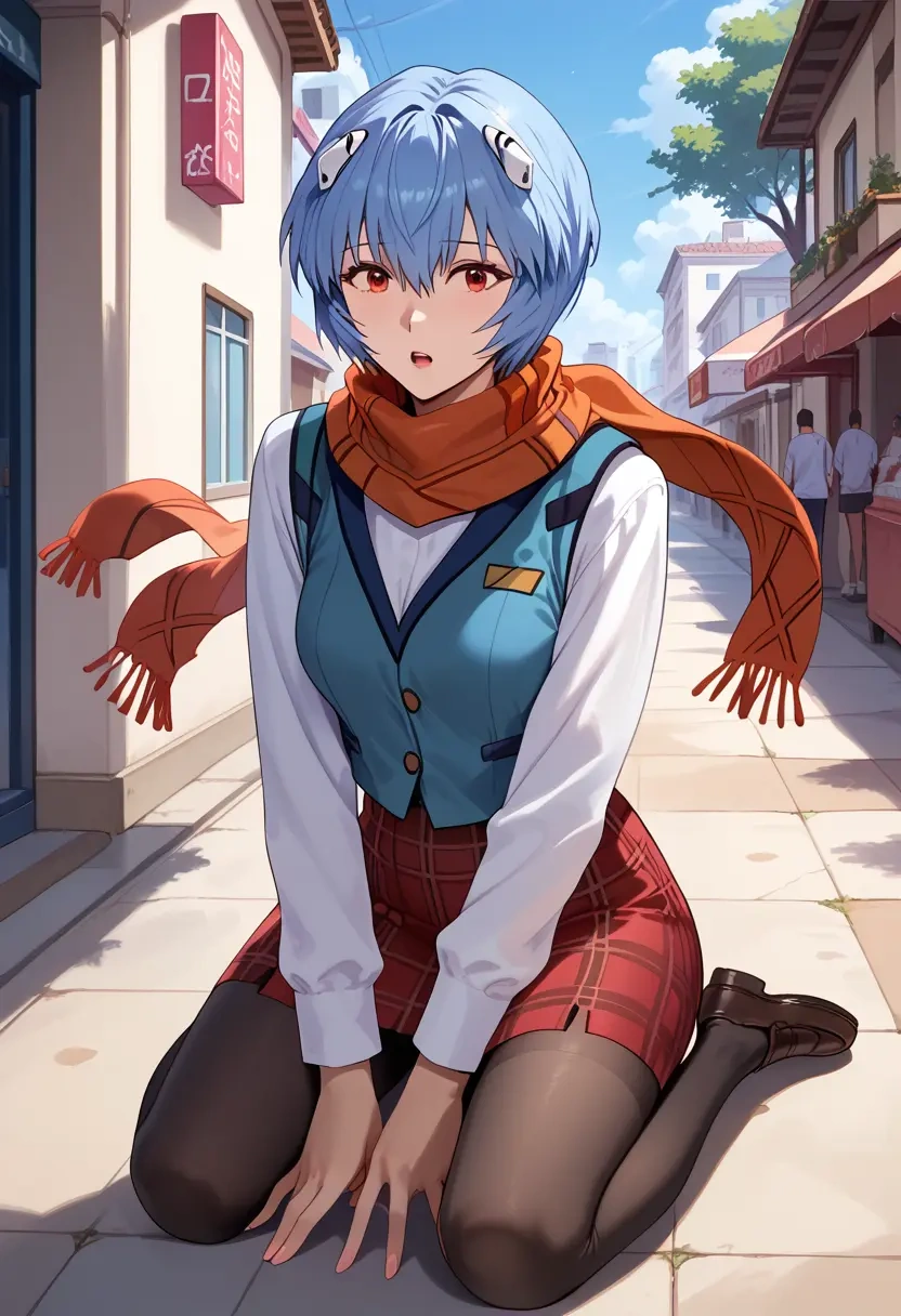 neon_genesis_evangelion,ayanami_rei,winter,student uniform,vest  - 