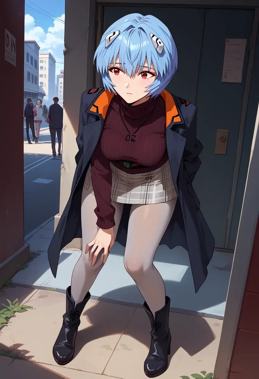 neon_genesis_evangelion,ayanami_rei,winter,student uniform,pea coat  - 