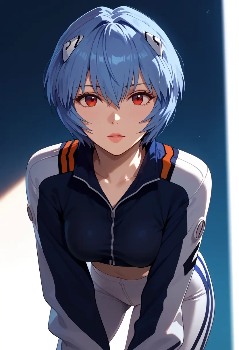 neon_genesis_evangelion,ayanami_rei,athletic,track suit  - 