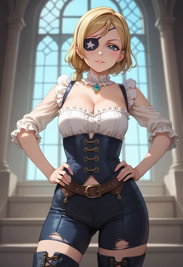 love_live!,ayase_eli,pirate  - AI generated anime art