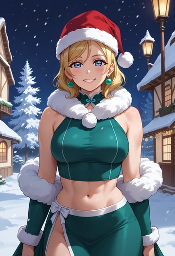 love_live!,ayase_eli,Christmas,dress  - AI generated anime art