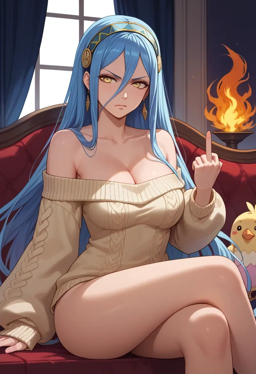 fire_emblem,azura_(fire_emblem),off-shoulder,sweater  - 