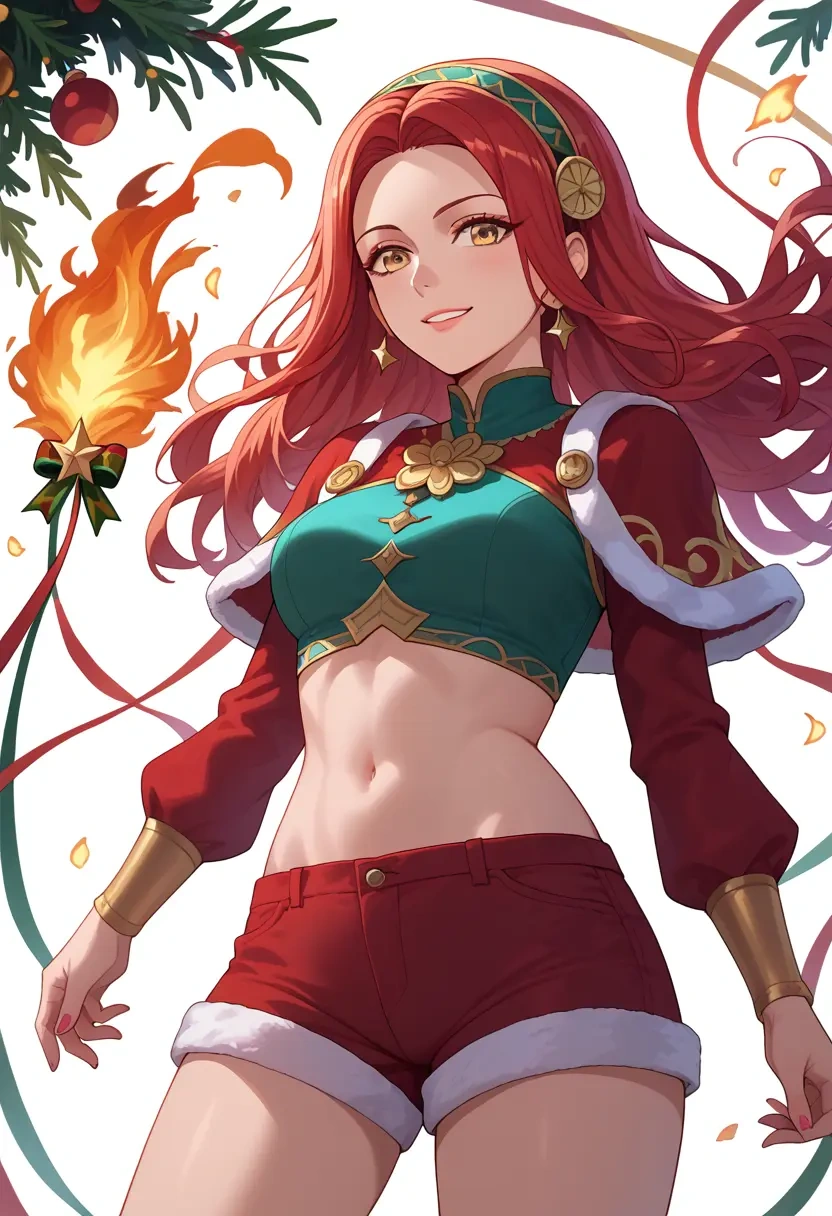 fire_emblem,azura_(fire_emblem),Christmas,red velvet shorts  - 