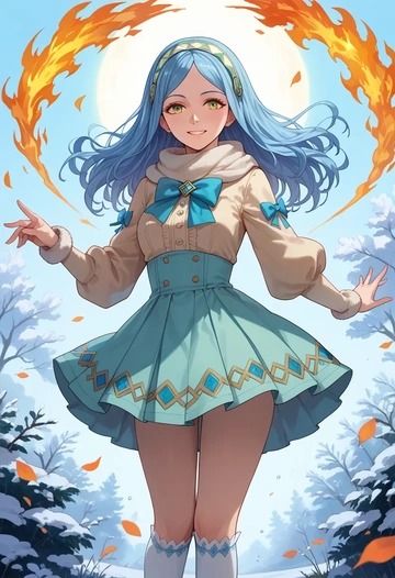 fire_emblem,azura_(fire_emblem),spring,student uniform,blouse  - AI generated anime art