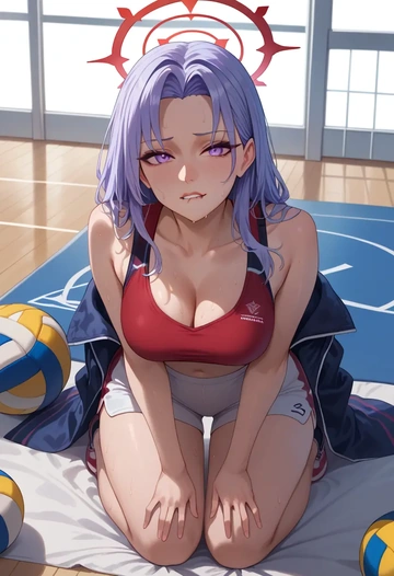 blue_archive,azusa_(blue_archive),volleyball uniform  - AI generated anime art