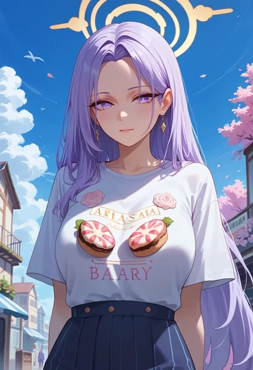 blue_archive,azusa_(blue_archive),handwritten script shirt,dolphin shorts  - AI generated anime art