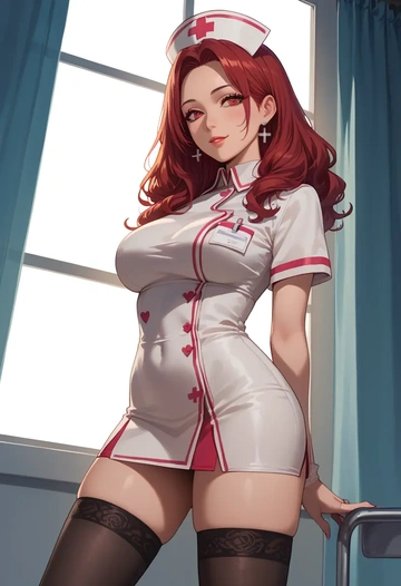 original,backbeako,nurse pantyhose,mini skirt, sexy  - AI generated anime art