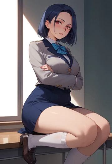 original,backbeako,winter,student uniform,blazer  - AI generated anime art