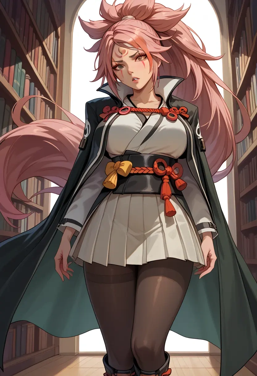 guilty_gear,baiken,winter,student uniform,duffle coat  - 