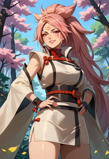 guilty_gear,baiken,turtleneck,knit,maxi skirt  - AI generated anime art