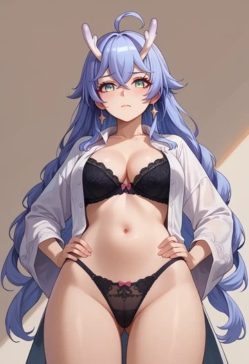 star rail,bailu,lingerie,sexy  - AI generated anime art