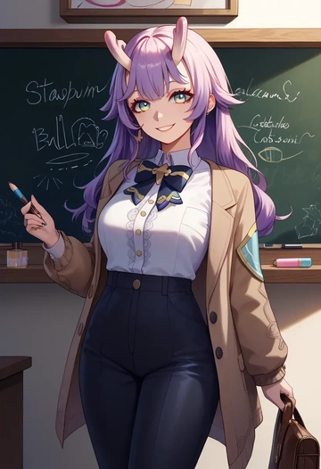 star rail,bailu,teacher, sweater  - AI generated anime art