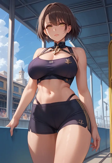 azur_lane,baltimore_(azur_lane),yoga shorts  - AI generated anime art