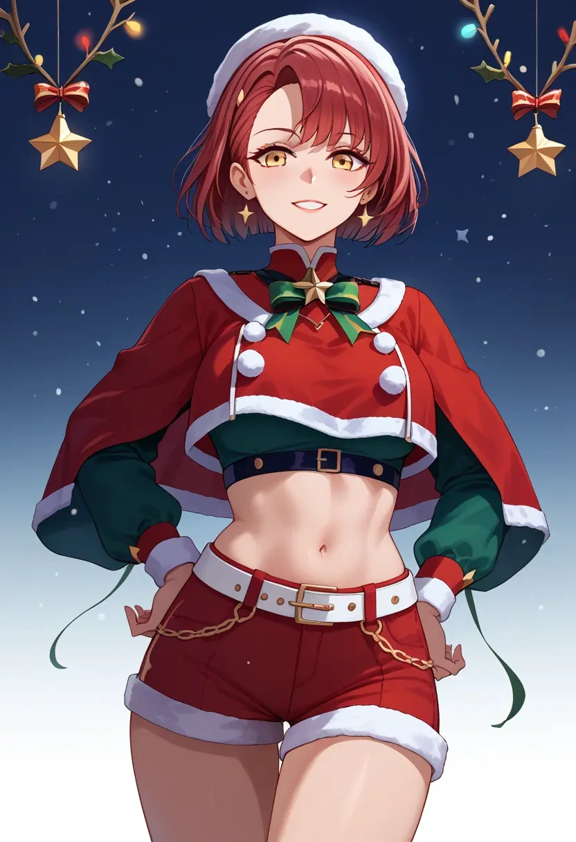 azur_lane,baltimore_(azur_lane),Christmas,red velvet shorts  - 