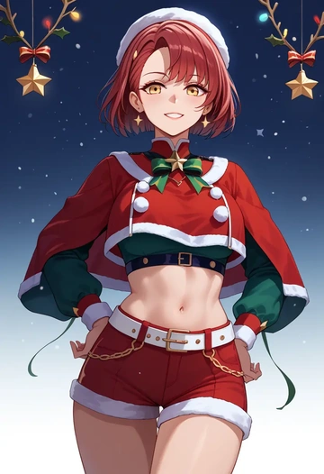 azur_lane,baltimore_(azur_lane),Christmas,red velvet shorts  - AI generated anime art