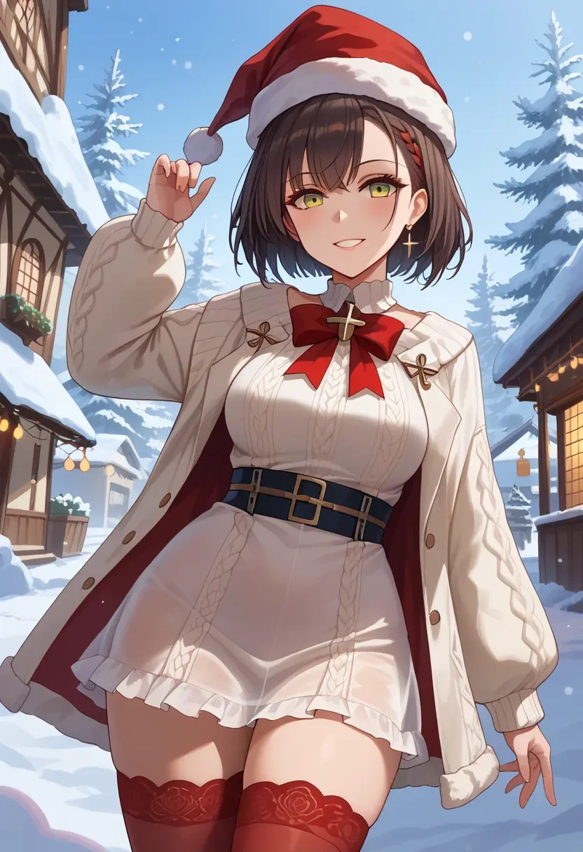 azur_lane,baltimore_(azur_lane),Christmas,sweater dress,stockings  - 