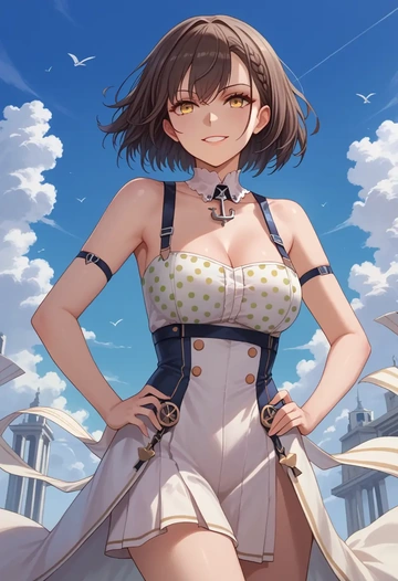 azur_lane,baltimore_(azur_lane),silk slip dress,polka dots  - AI generated anime art