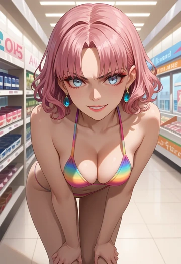 fate_(series),baobhan_sith_(fate),bikini,rainbow-colored,sexy  - AI generated anime art