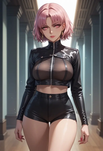 fate_(series),baobhan_sith_(fate),leather,shorts  - AI generated anime art