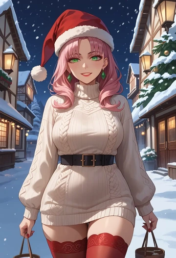 fate_(series),baobhan_sith_(fate),Christmas,sweater dress,stockings  - AI generated anime art