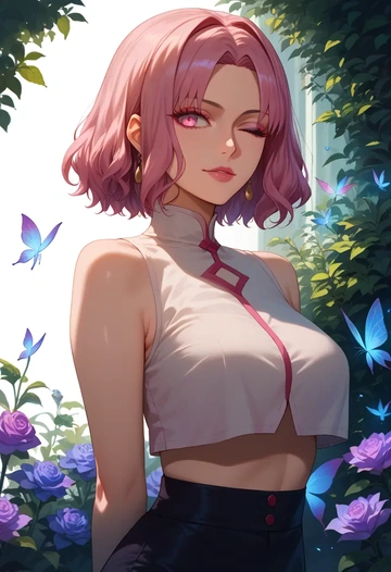 fate_(series),baobhan_sith_(fate),crop top,loose joggers,headset  - AI generated anime art