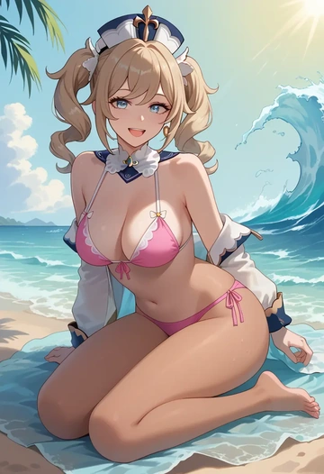 genshin impact,barbara_(genshin_impact),bikini  - AI generated anime art